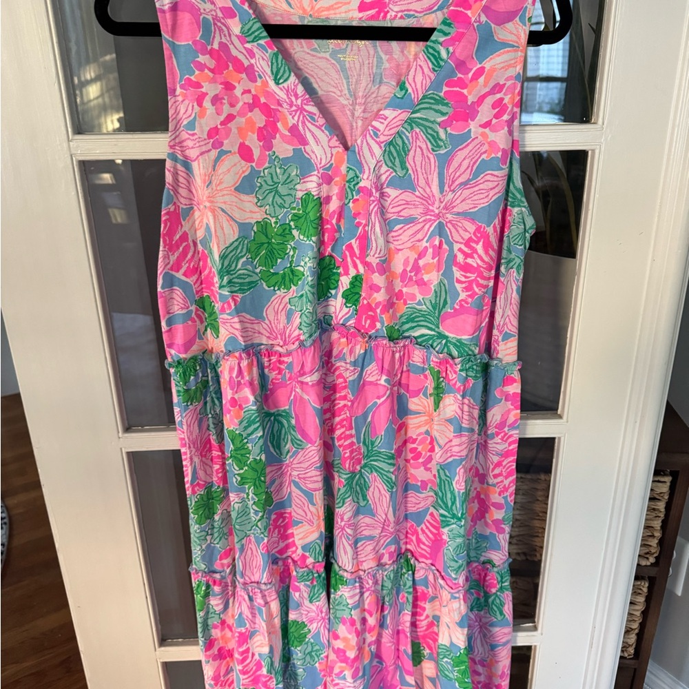 Lilly Pulitzer Pastel Floral Dress in Pink and Blue